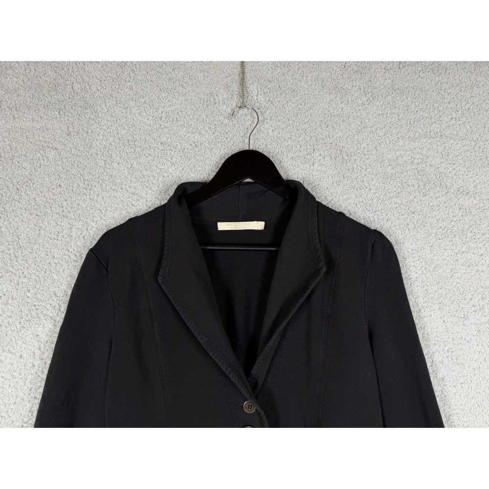 Testimony Los Angeles Women's Sz S French Terry Button Up Victorian Jacket Black - Picture 4 of 8